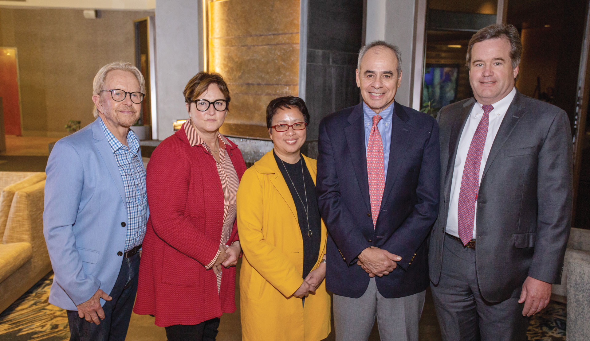 Physician scholars selected in 2019 from left: Dr. Anders Dahlstrom, Dr. Arina Golubeva-Ganeles, Dr. Jill Tiongco, Dr. Peter Gerbino, and Dr. Douglas Sunde