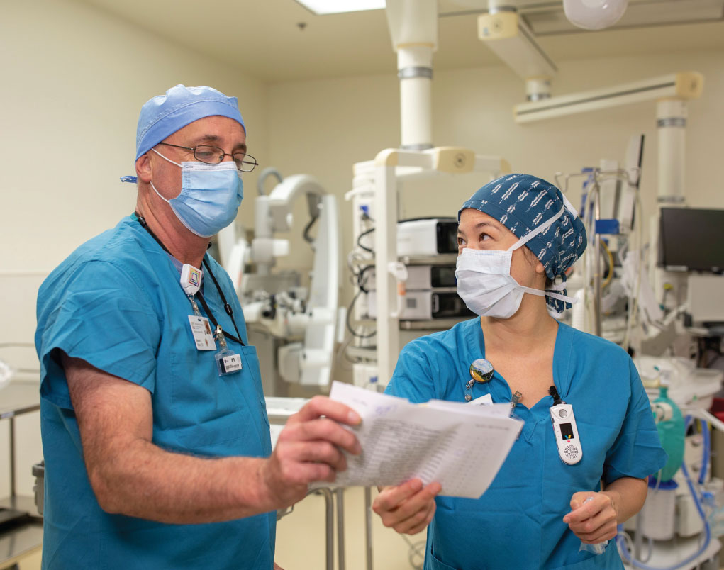 Main operating room — nurses setting up for surgery